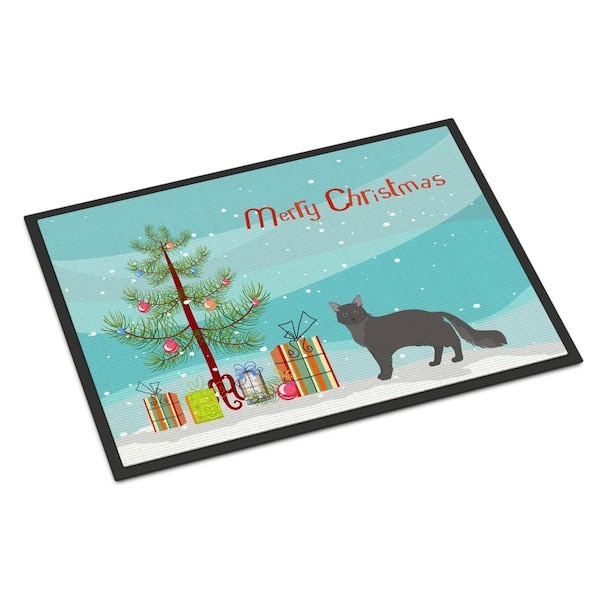 Carolines Treasures 24 x 36 in. Nebelung No.1 Cat Merry Christmas Indoor or Outdoor Mat CK4661JMAT - main